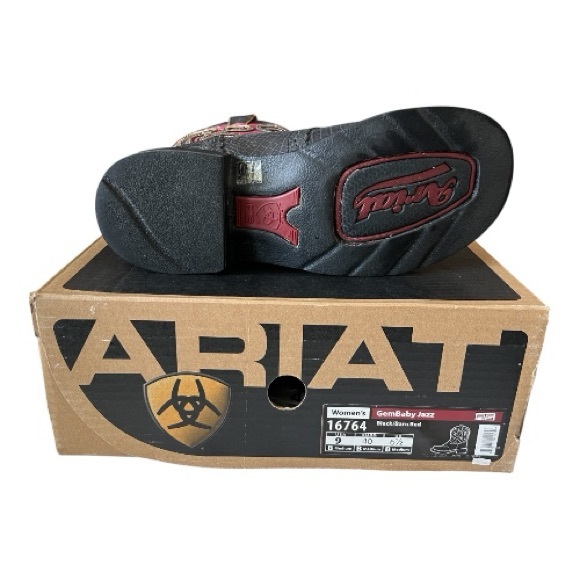 Ariat Women’s GemBaby Jazz Western Boots Black Barn Red Size 9B - Picture 8 of 9